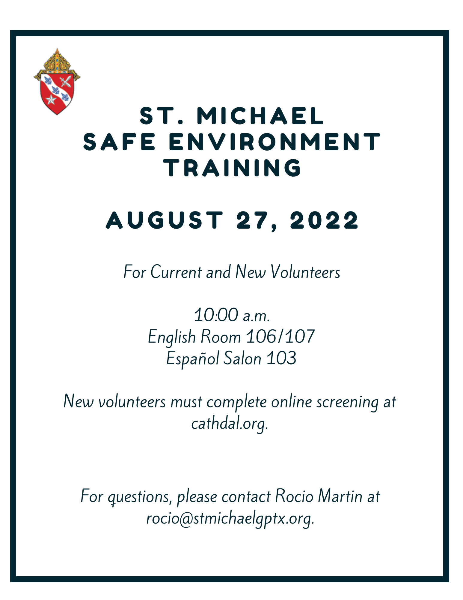 Safe Environment St Michael the Archangel/Diocese of Dallas Grand